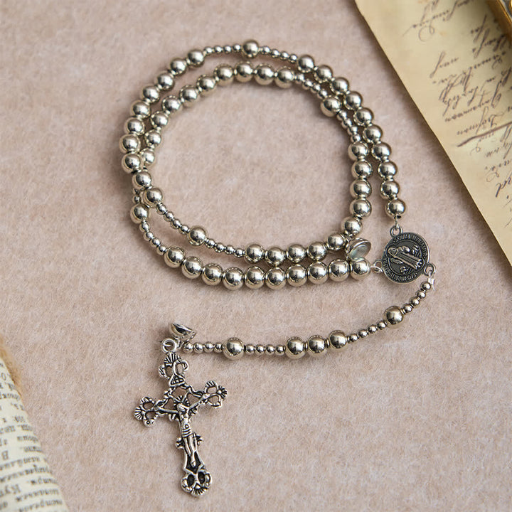Christianartworkshop Sacred Silver Tone Magnetic Rosary Bracelet: 2-in-1 Prayer & Bracelet - image 6