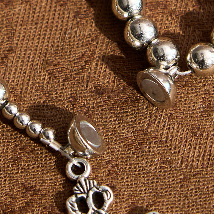 Christianartworkshop Sacred Silver Tone Magnetic Rosary Bracelet: 2-in-1 Prayer & Bracelet - image 9
