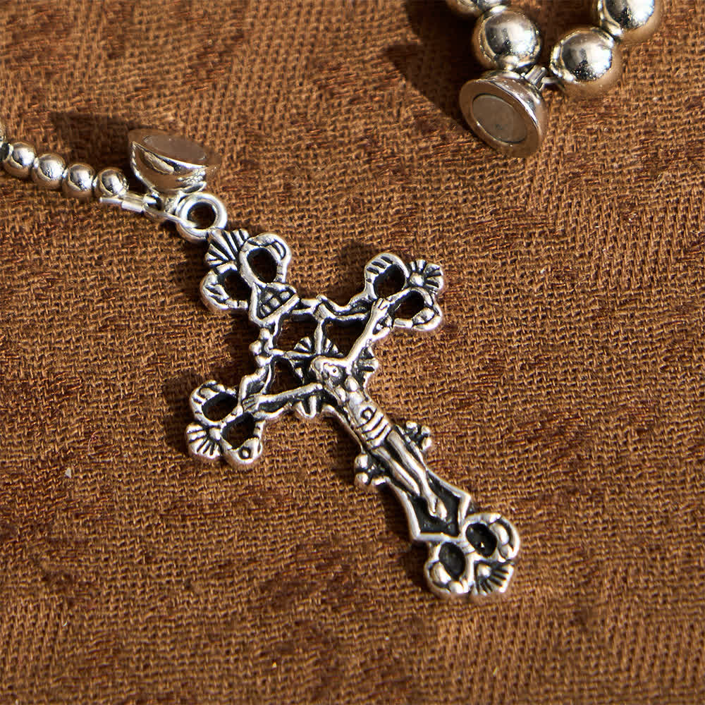Christianartworkshop Sacred Silver Tone Magnetic Rosary Bracelet: 2-in-1 Prayer & Bracelet - image 11