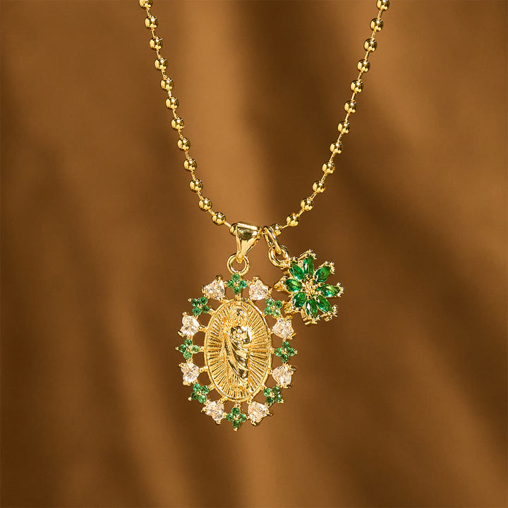 Christianartworkshop Ornate Our Lady & Winged Cross Faith Necklace Set: Emblem of Spiritual Protection - image 9