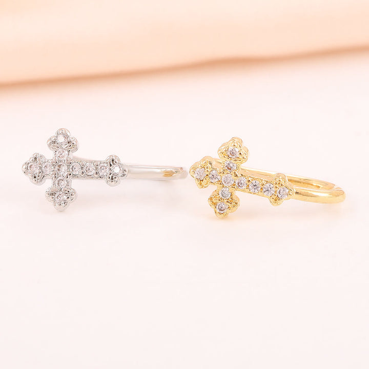 Christianartworkshop Two - Color Sparkling Cross Crystal Nose Ring: Walk in the Path of Sacred Style - image 3