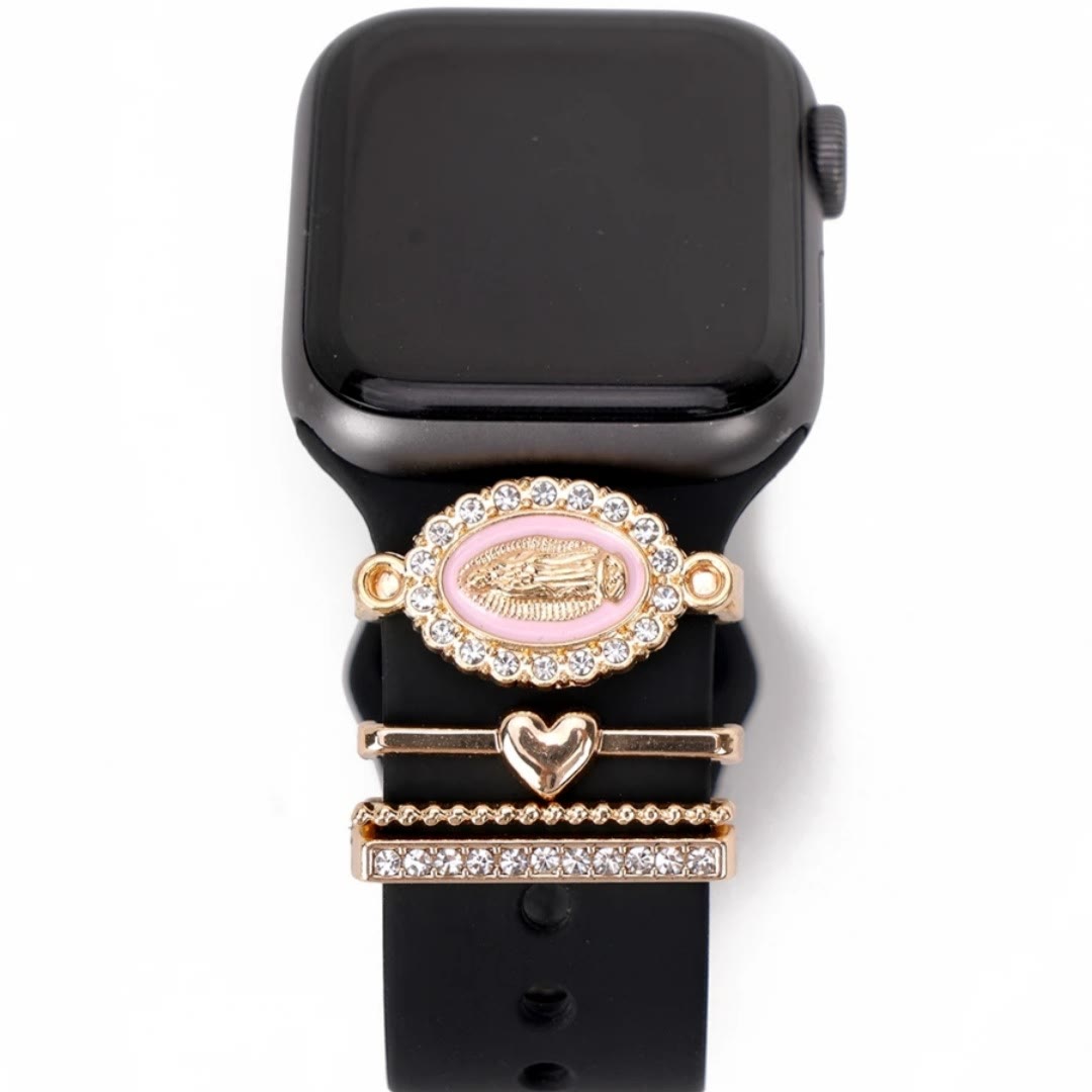 Christianartworkshop Our Lady Zircon iWatch Band Charm Set: Carry the Light of Marian Love - image 4