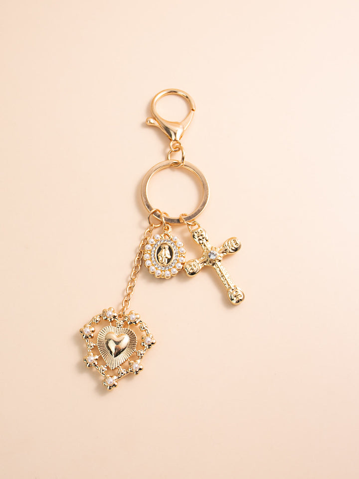 Christianartworkshop Sacred Heart Cross Virgin Mary Keychain: Blessed is the One Who Trusts in the Lord - image 1