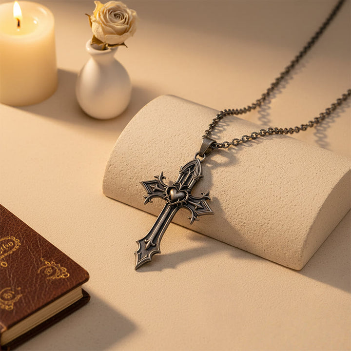 Christianartworkshop Crown of Thorns Gothic Cross Pendant Necklace: Emblem of Christ's Sacrifice & Redemption - image 9