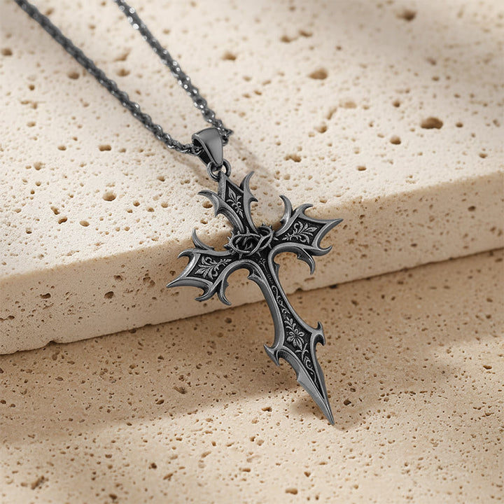 Christianartworkshop Crown of Thorns Gothic Cross Pendant Necklace: Emblem of Christ's Sacrifice & Redemption - image 5