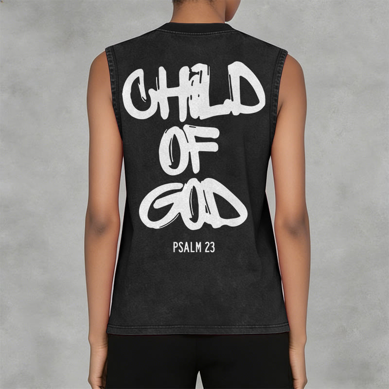Christianartworkshop CHILD OF GOD Unisex Washed Tank Top - image 3