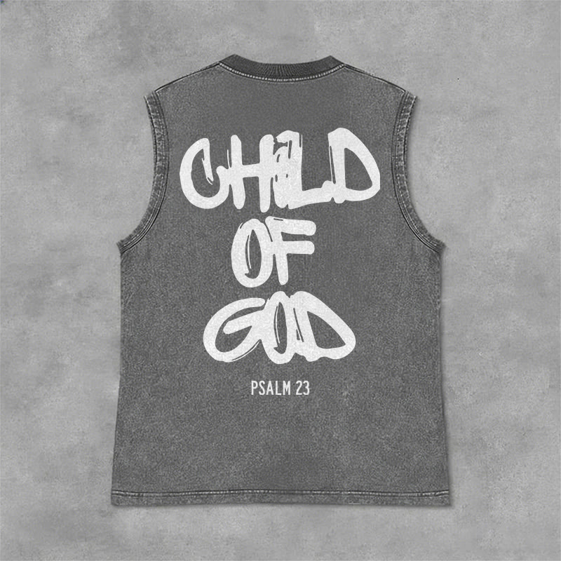 Christianartworkshop CHILD OF GOD Unisex Washed Tank Top - Grey - 2XL - image 7