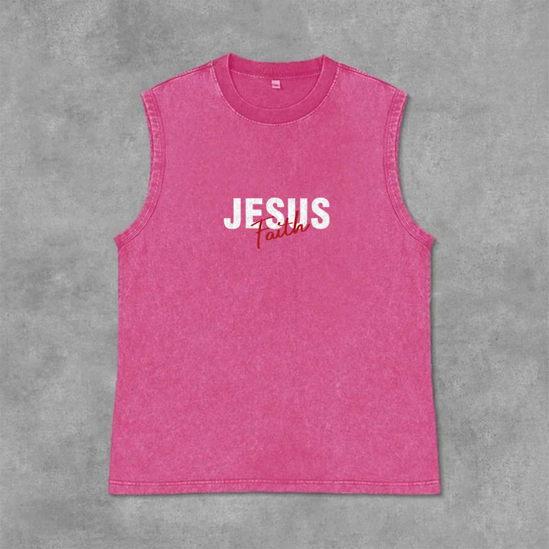 Christianartworkshop ALL WE NEED IS JESUS Unisex Washed Tank Top - image 22