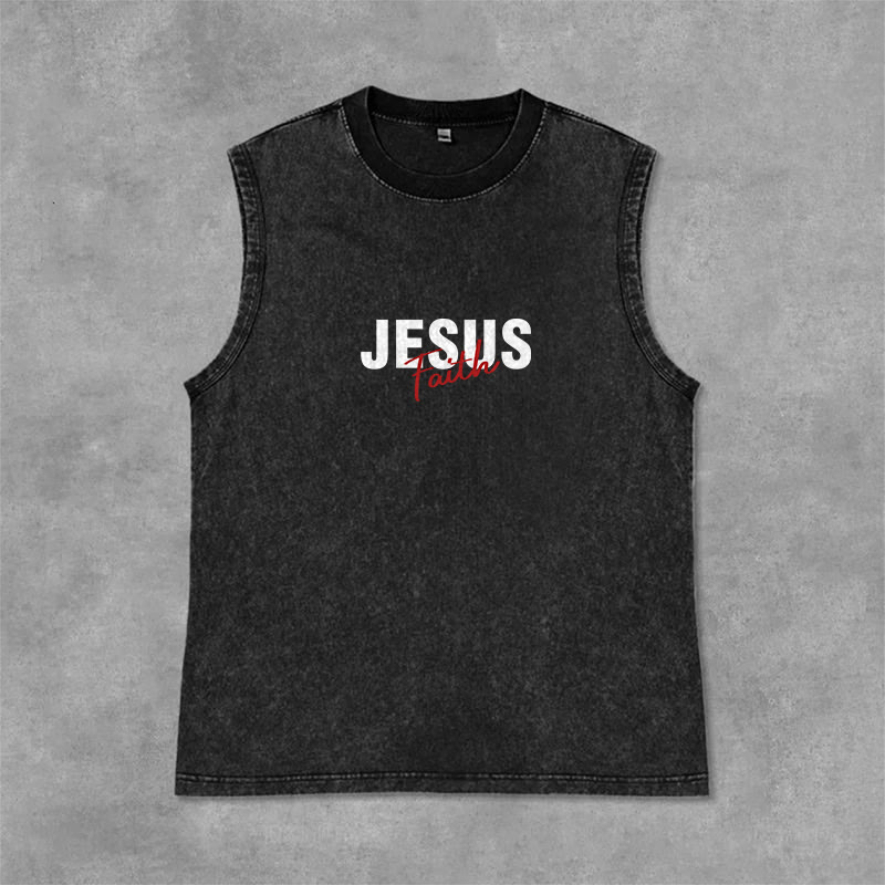 Christianartworkshop ALL WE NEED IS JESUS Unisex Washed Tank Top - image 15