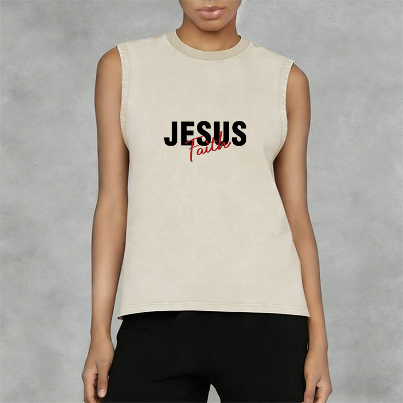 Christianartworkshop ALL WE NEED IS JESUS Unisex Washed Tank Top - image 10