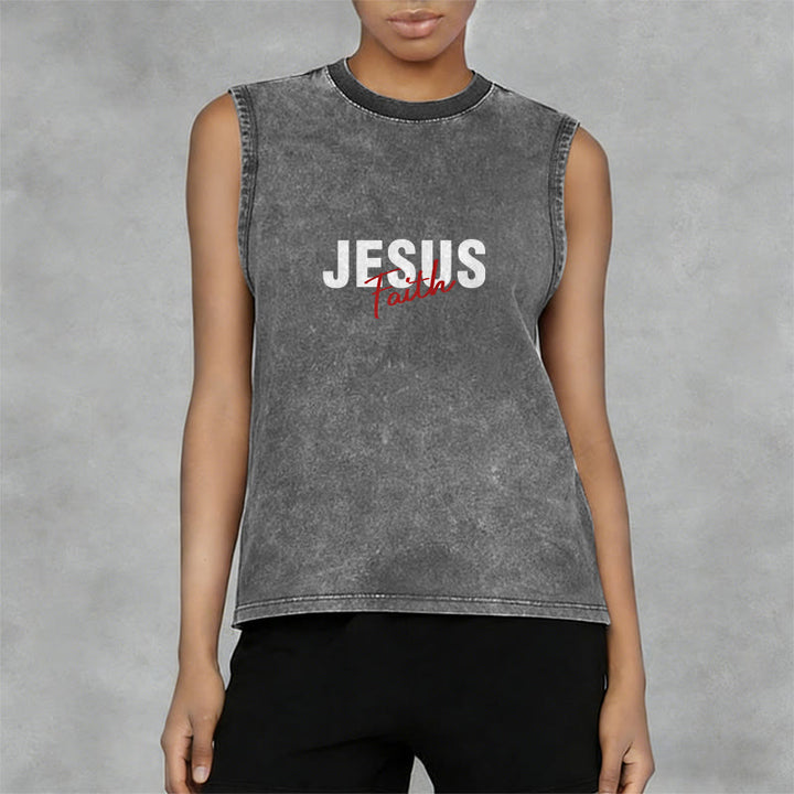 Christianartworkshop ALL WE NEED IS JESUS Unisex Washed Tank Top - image 31