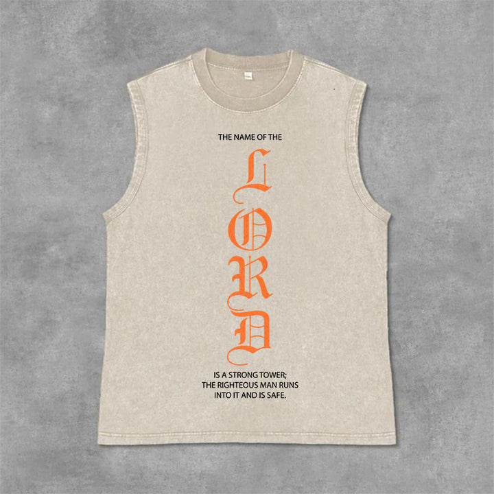 Christianartworkshop LORD Unisex Washed Tank Top - Beige - 2XL - image 6
