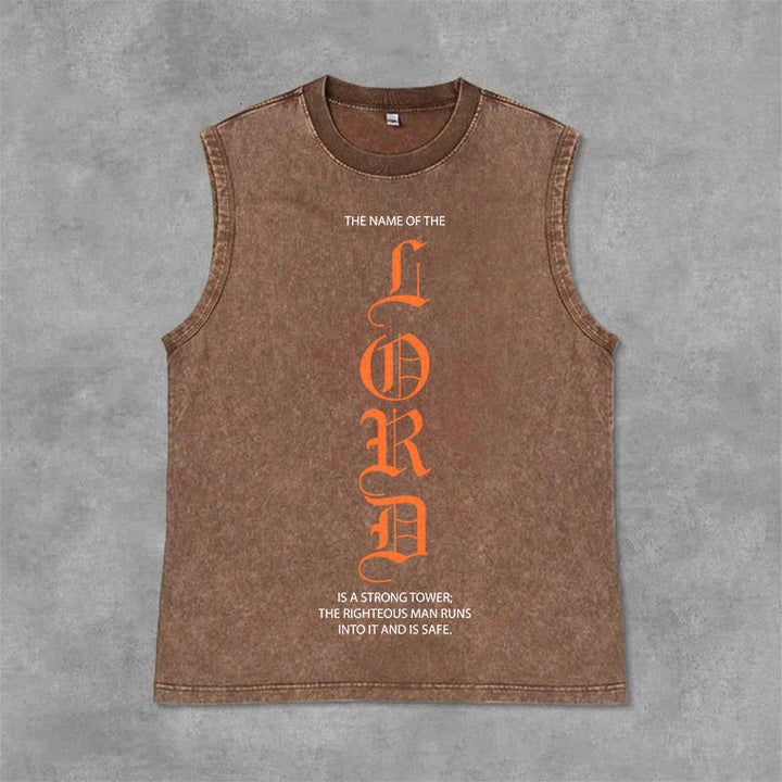 Christianartworkshop LORD Unisex Washed Tank Top - Brown - 2XL - image 3