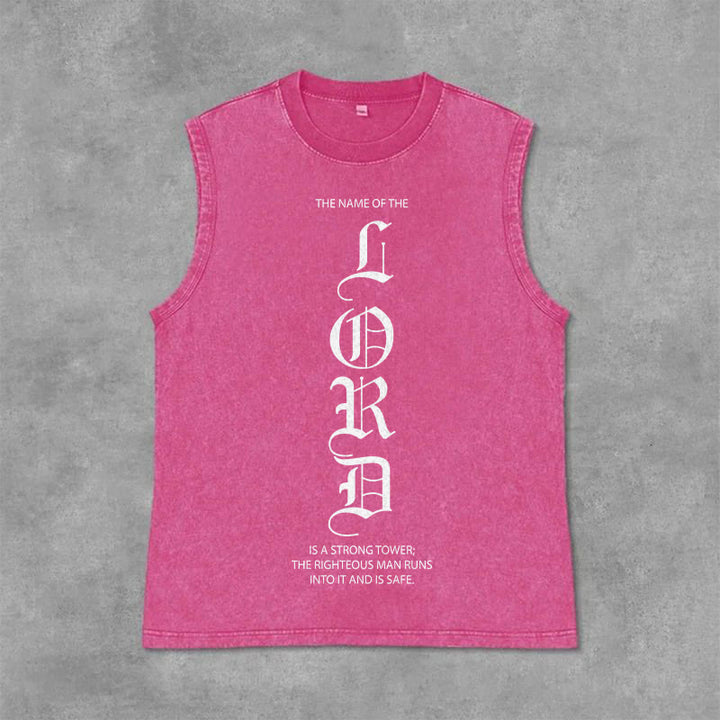 Christianartworkshop LORD Unisex Washed Tank Top - Pink - 2XL - image 12