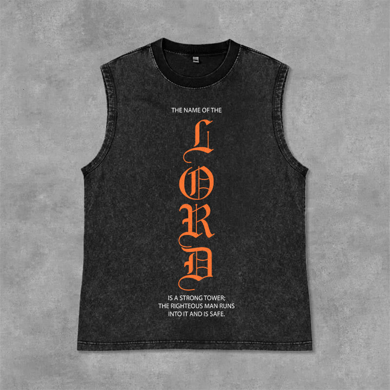 Christianartworkshop LORD Unisex Washed Tank Top - Black - 2XL - image 9