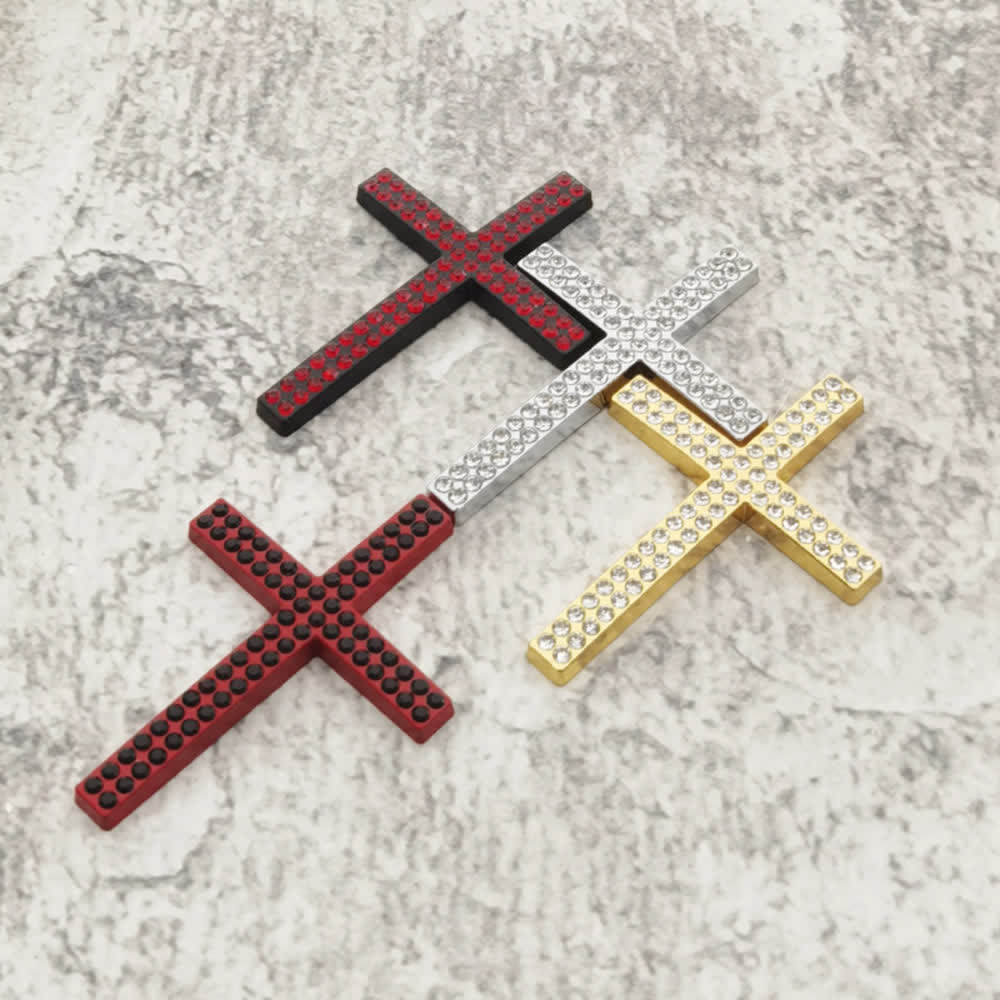 Christianartworkshop Durable Metal Cross Car Decal: Remind of His Quiet Guidance on the Road - 1 Set of Shining Cross (4 COLOR) - image 14