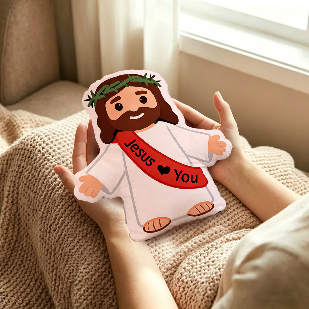 Christianartworkshop Crown Of Thorns Jesus Open Arms Pillow: Warm Reminder Of Endless Loving Care - image 1