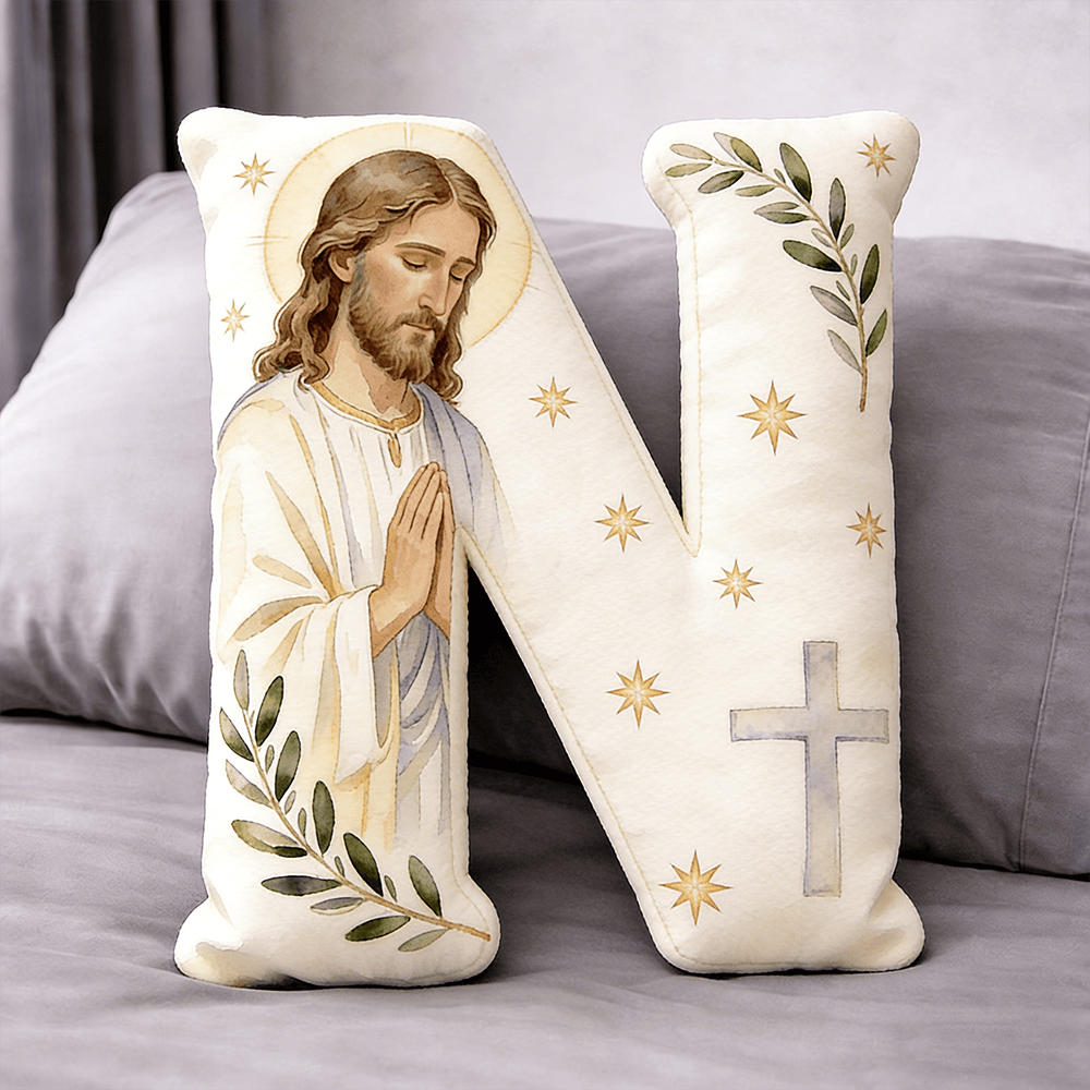 Christianartworkshop Letter Shaped Praying Jesus Cross Pillow: Emblem Of Devout Prayer And Timeless Faith - 24" (60cm) - N - image 13