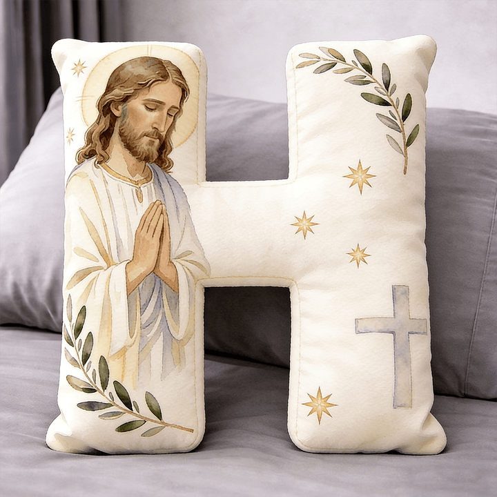 Christianartworkshop Letter Shaped Praying Jesus Cross Pillow: Emblem Of Devout Prayer And Timeless Faith - 24" (60cm) - H - image 8