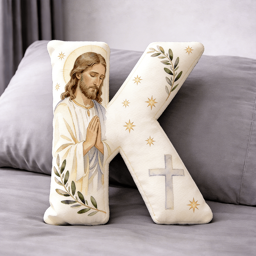 Christianartworkshop Letter Shaped Praying Jesus Cross Pillow: Emblem Of Devout Prayer And Timeless Faith - 24" (60cm) - K - image 10