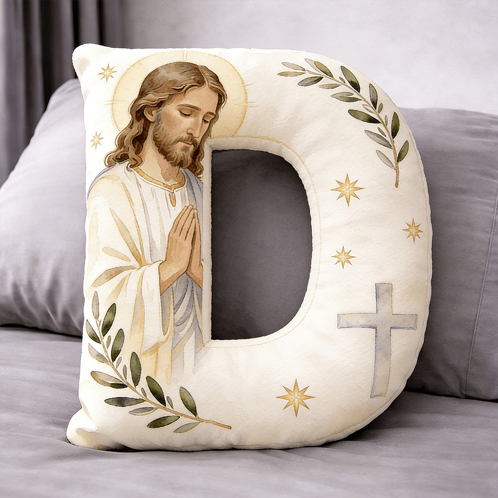 Christianartworkshop Letter Shaped Praying Jesus Cross Pillow: Emblem Of Devout Prayer And Timeless Faith - 24" (60cm) - D - image 4
