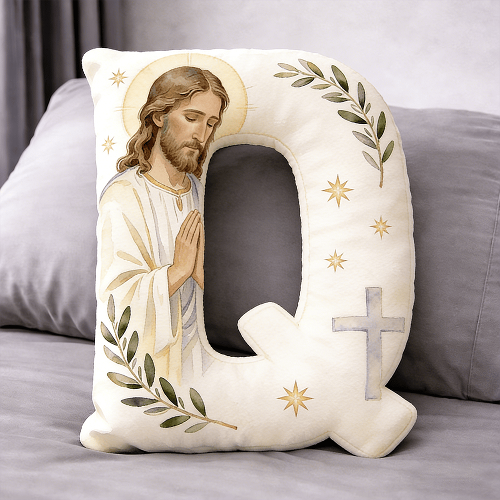 Christianartworkshop Letter Shaped Praying Jesus Cross Pillow: Emblem Of Devout Prayer And Timeless Faith - 24" (60cm) - Q - image 16