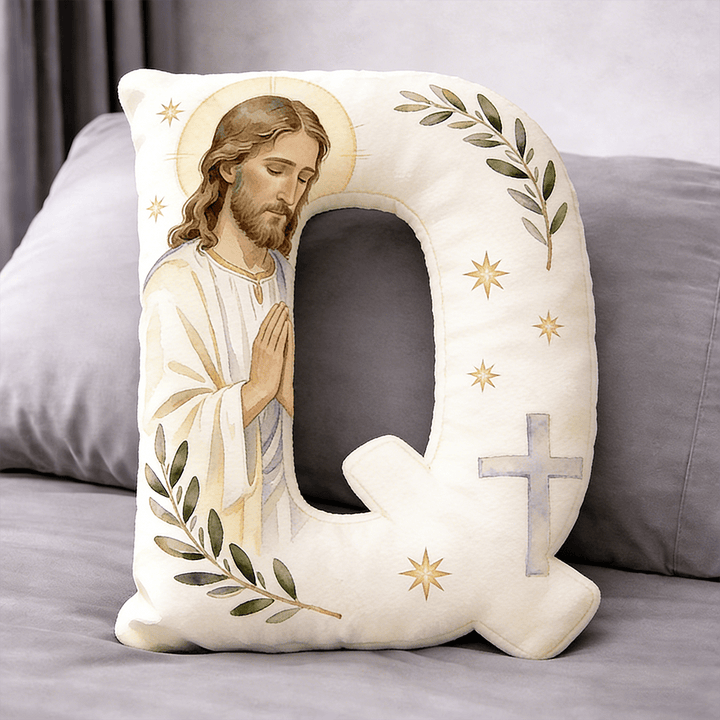 Christianartworkshop Letter Shaped Praying Jesus Cross Pillow: Emblem Of Devout Prayer And Timeless Faith - 24" (60cm) - Q - image 16