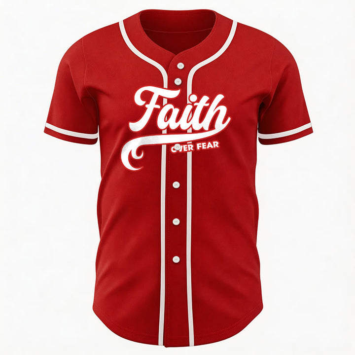 Christianartworkshop Faith Over Fear Custom Name Number Unisex Baseball Jersey - image 27