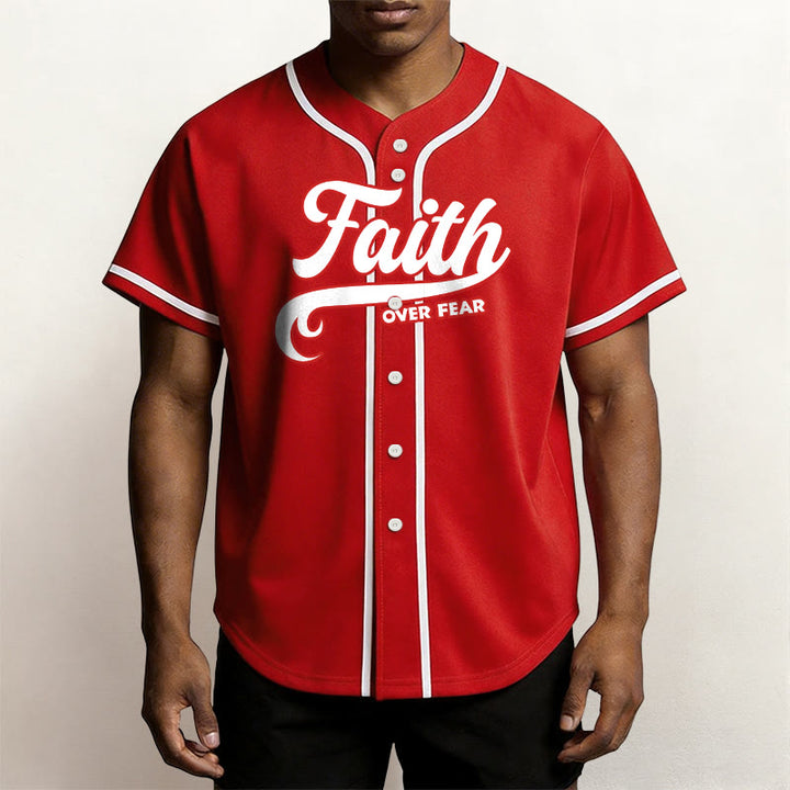 Christianartworkshop Faith Over Fear Custom Name Number Unisex Baseball Jersey - image 23