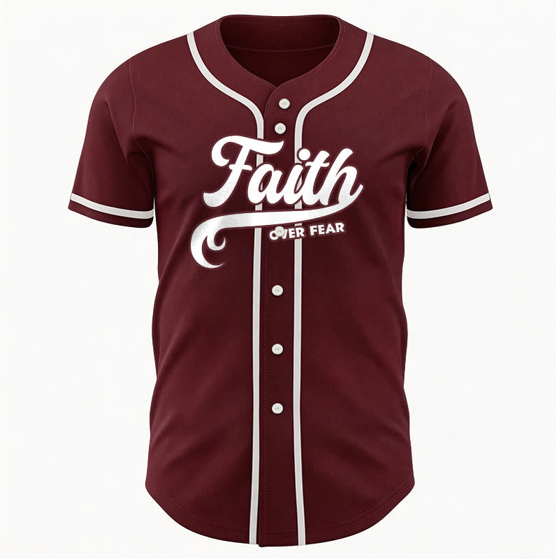 Christianartworkshop Faith Over Fear Custom Name Number Unisex Baseball Jersey - image 34
