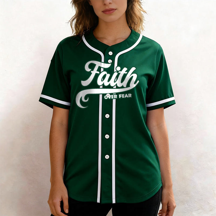Christianartworkshop Faith Over Fear Custom Name Number Unisex Baseball Jersey - image 46