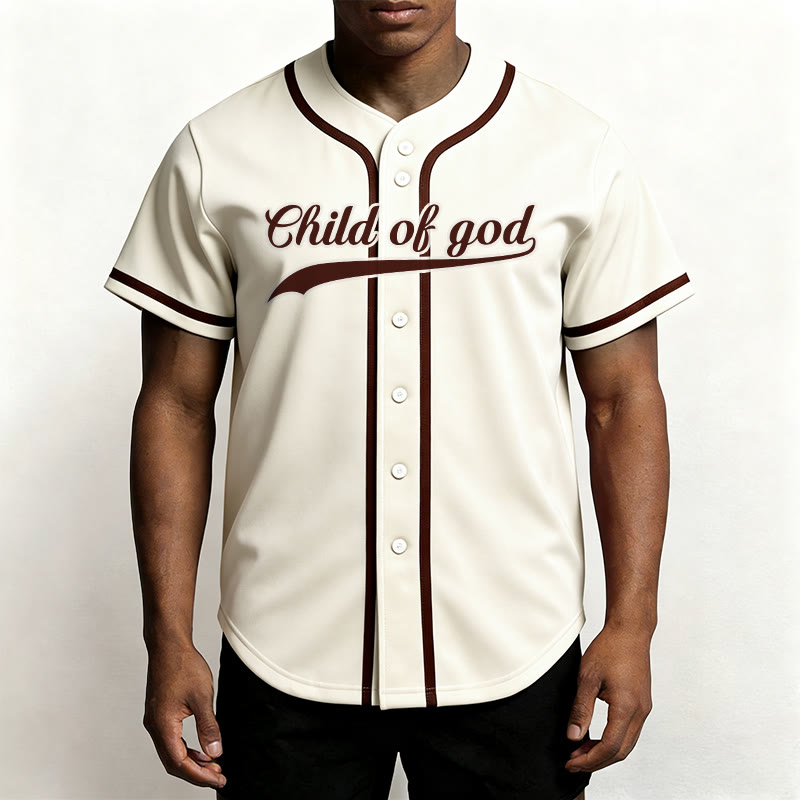 Christianartworkshop Child Of God Custom Name Number Unisex Baseball Jersey - image 2