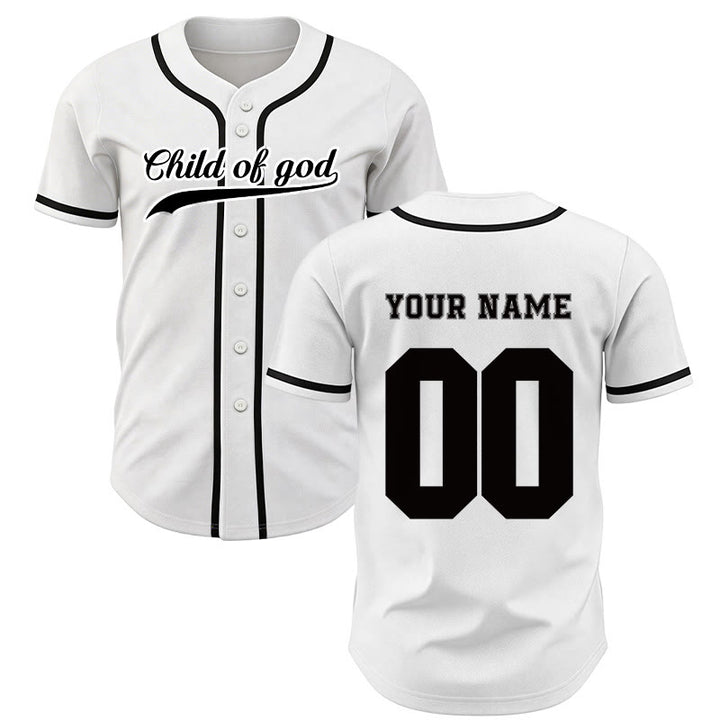 Christianartworkshop Child Of God Custom Name Number Unisex Baseball Jersey - White - 5XL - Name & Number Customized - image 15