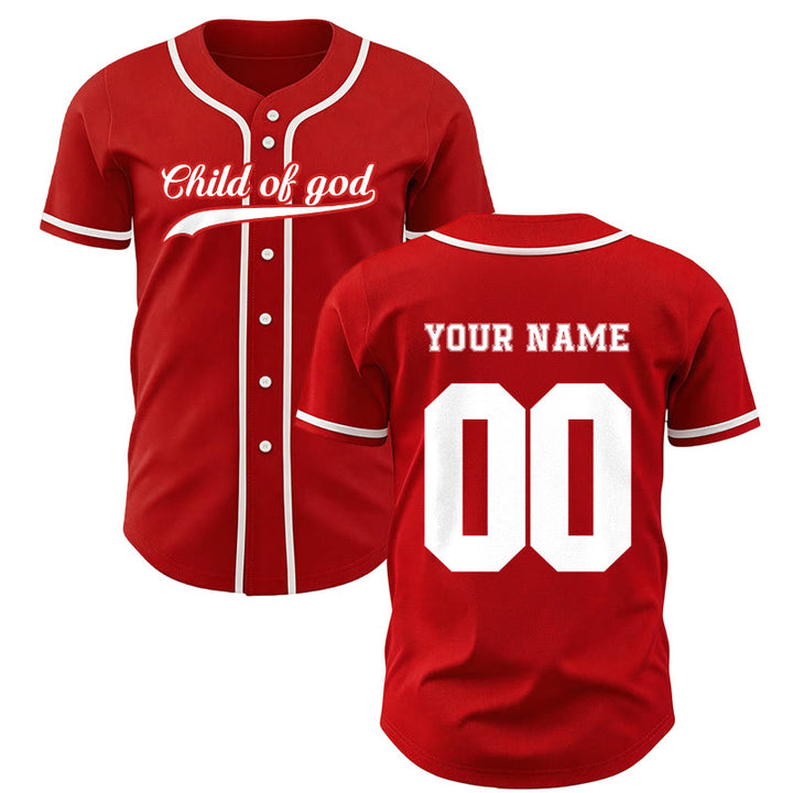 Christianartworkshop Child Of God Custom Name Number Unisex Baseball Jersey - Red - 5XL - Name & Number Customized - image 22