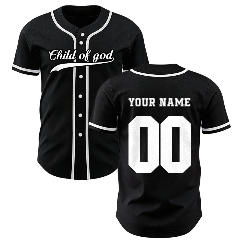 Christianartworkshop Child Of God Custom Name Number Unisex Baseball Jersey - Black - 5XL - Name & Number Customized - image 29