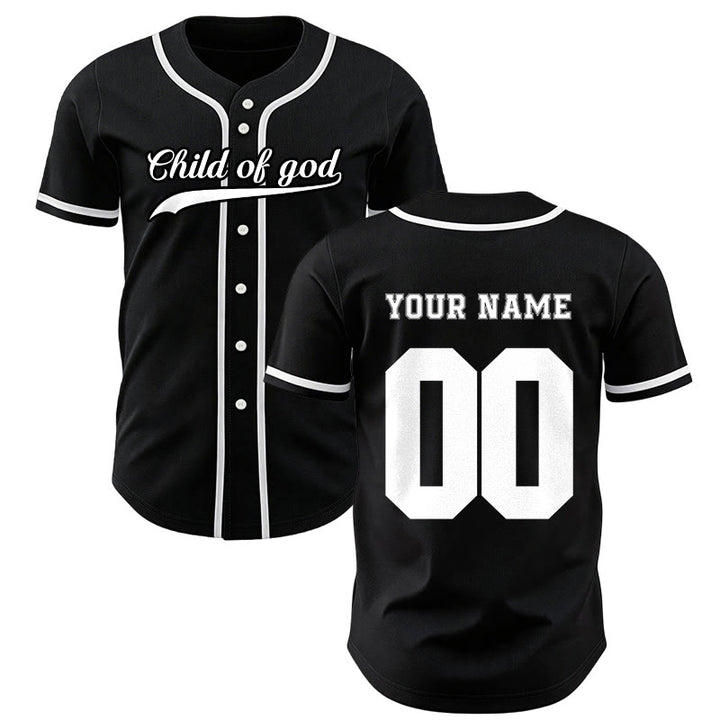 Christianartworkshop Child Of God Custom Name Number Unisex Baseball Jersey - Black - 5XL - Name & Number Customized - image 29