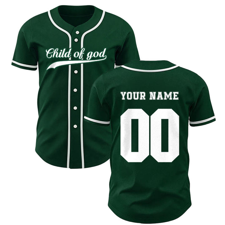 Christianartworkshop Child Of God Custom Name Number Unisex Baseball Jersey - Green - 5XL - Name & Number Customized - image 50