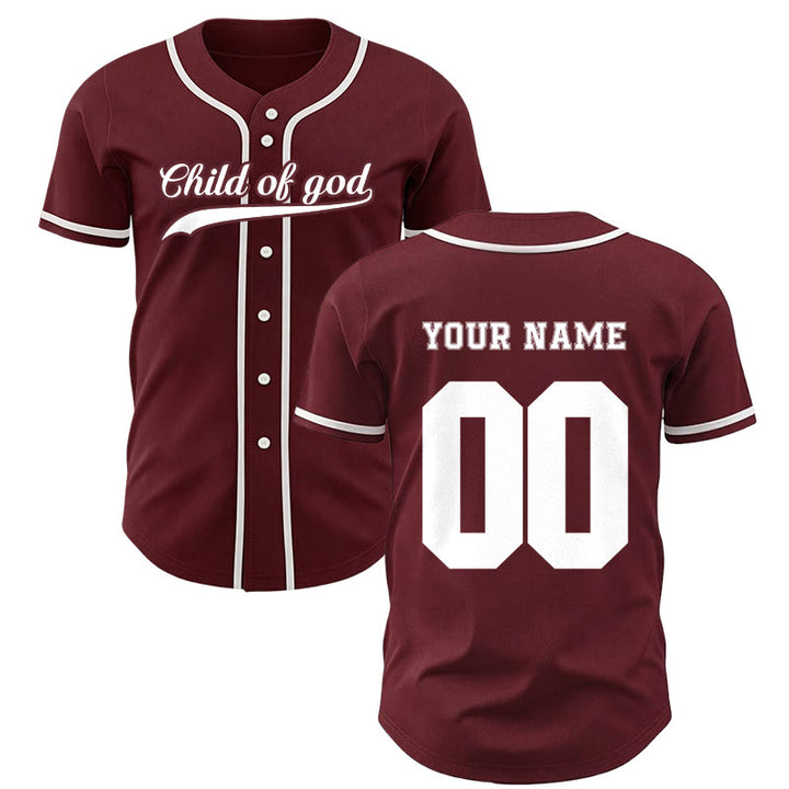 Christianartworkshop Child Of God Custom Name Number Unisex Baseball Jersey - Wine - 5XL - Name & Number Customized - image 36