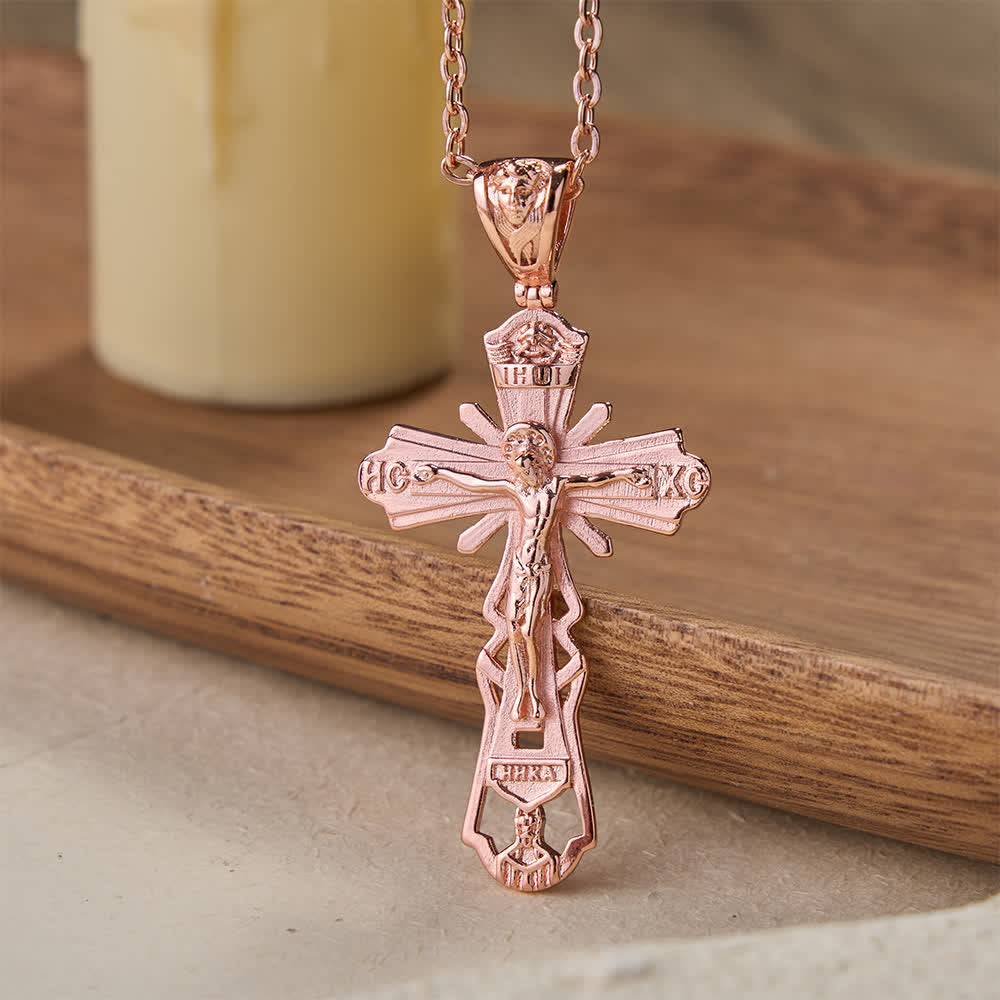 Christianartworkshop Christian Cross Necklace: Sacrificial Story & Timeless Adornment - Rosegold - 70cm - image 5