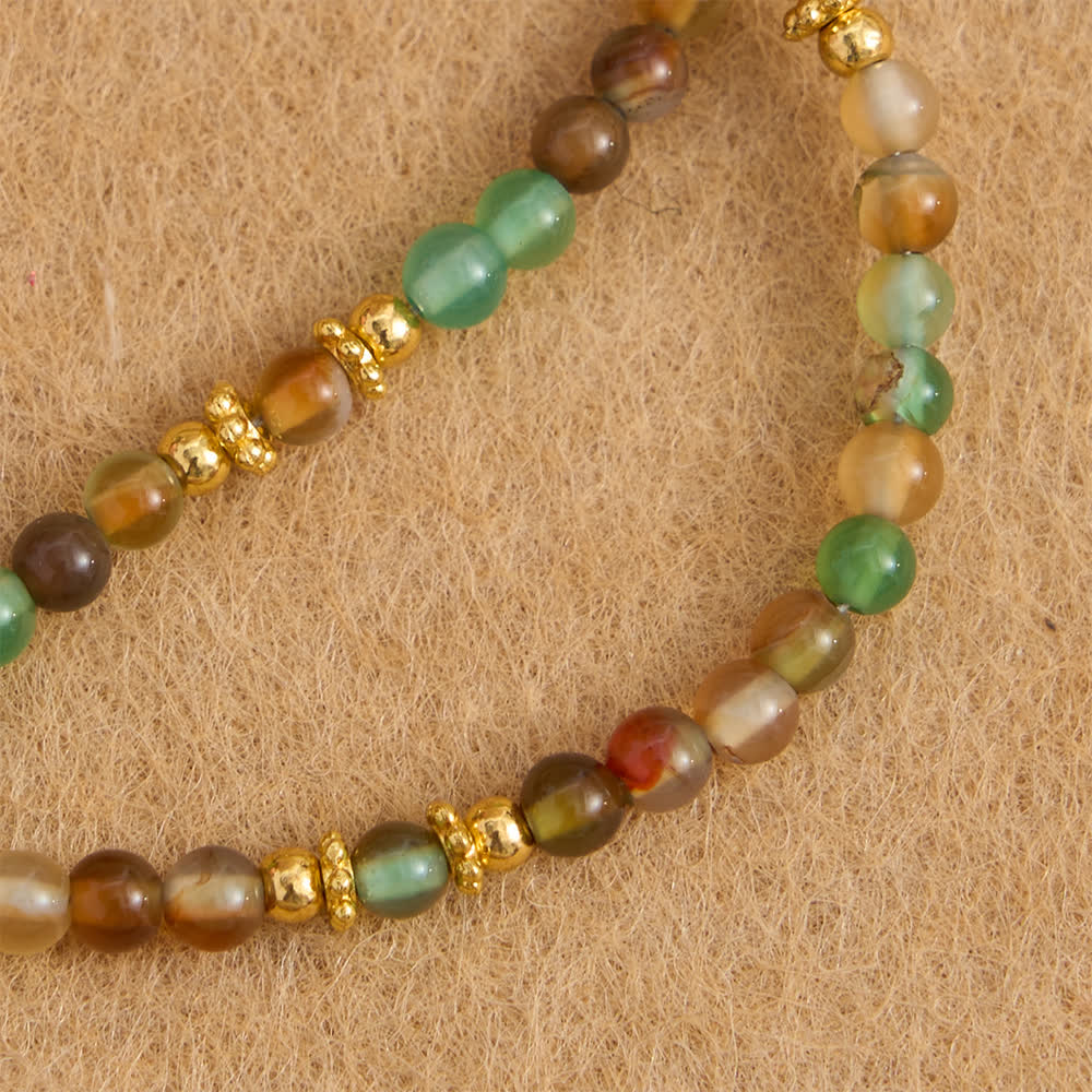 Christianartworkshop Dragon Vein Agate Magnetic Rosary Bracelet with Golden St. Benedict - image 11
