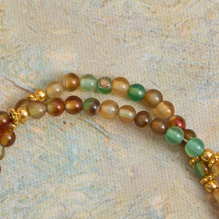 Christianartworkshop Dragon Vein Agate Magnetic Rosary Bracelet with Golden St. Benedict - image 13