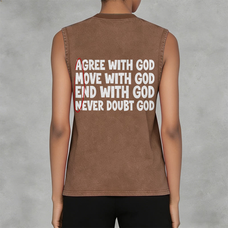 Christianartworkshop Agree Move End With God Faith Washed Tank Top - image 5