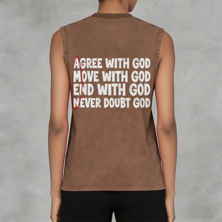Christianartworkshop Agree Move End With God Faith Washed Tank Top - image 5