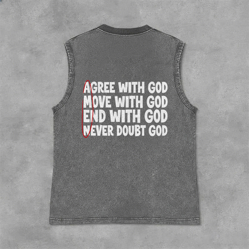 Christianartworkshop Agree Move End With God Faith Washed Tank Top - Grey - 2XL - image 6