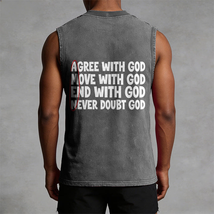 Christianartworkshop Agree Move End With God Faith Washed Tank Top - image 7