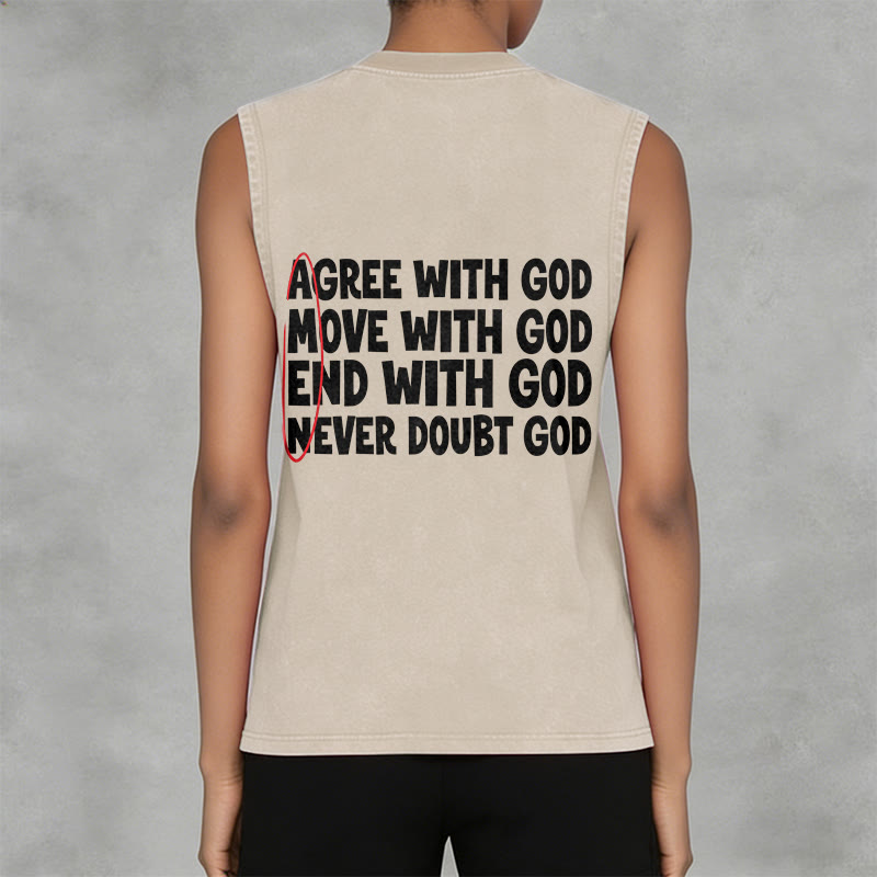 Christianartworkshop Agree Move End With God Faith Washed Tank Top - image 2