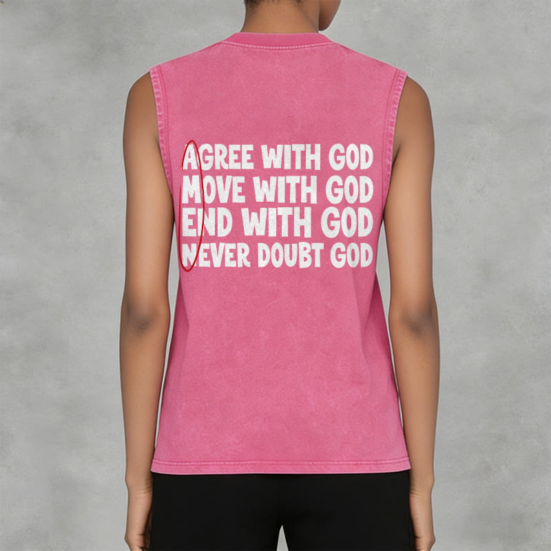 Christianartworkshop Agree Move End With God Faith Washed Tank Top - image 14