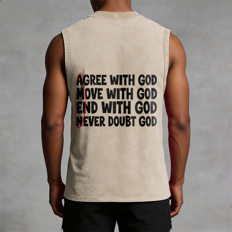 Christianartworkshop Agree Move End With God Faith Washed Tank Top - image 1