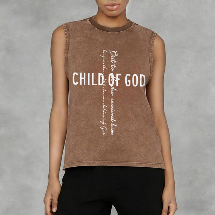Christianartworkshop Child Of God Scripture Unisex Washed Tank Top - image 8