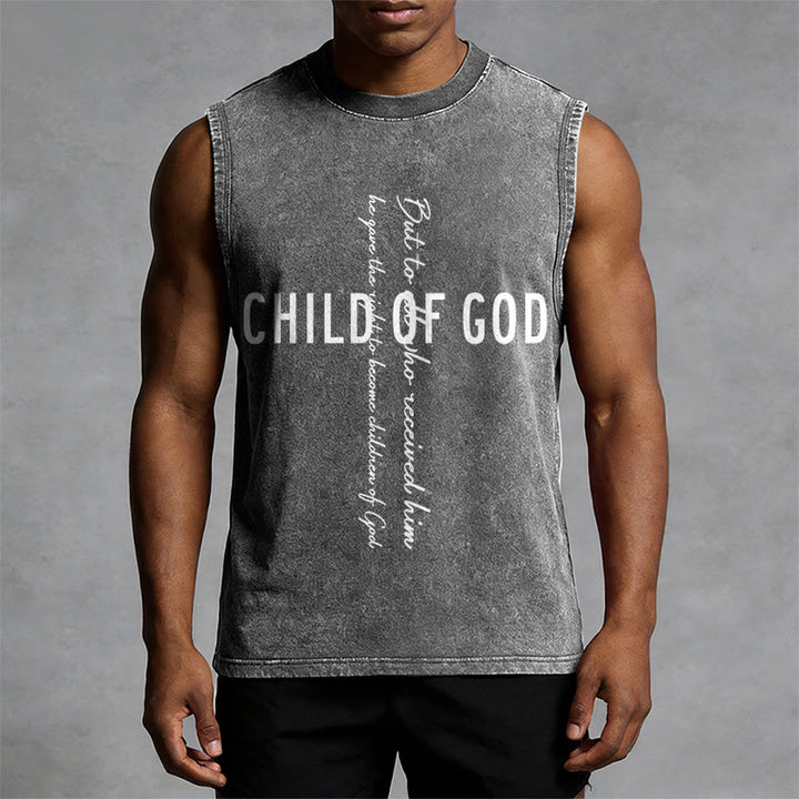 Christianartworkshop Child Of God Scripture Unisex Washed Tank Top - image 1